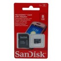 CARTAO DE MEMORIA MICRO SD 8 GB C/ADAPTADOR SANDISK